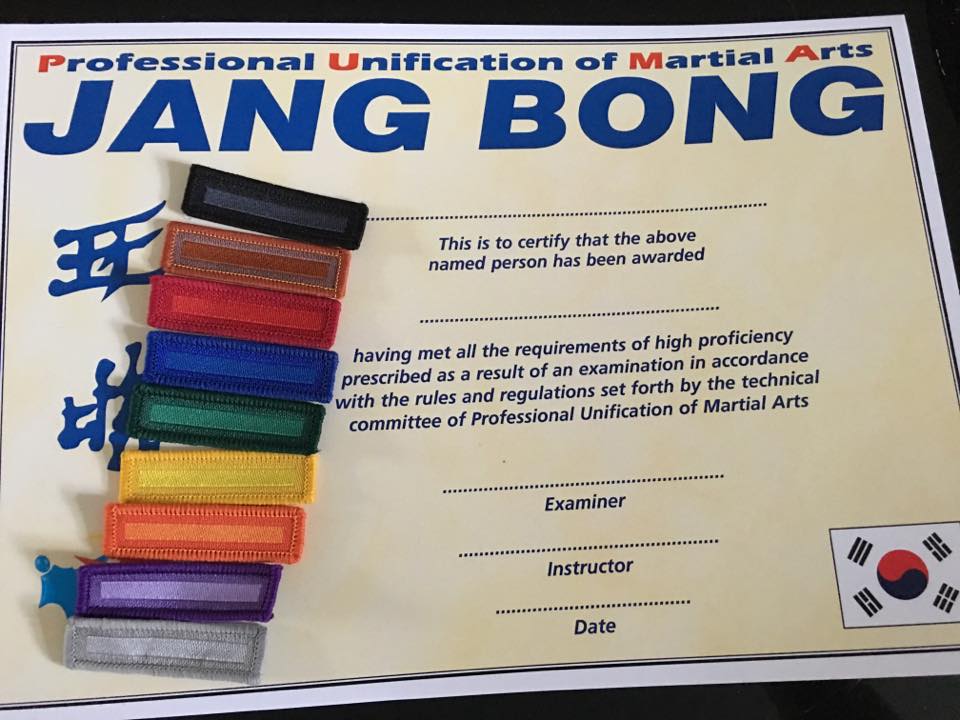Jang Bong Certificate