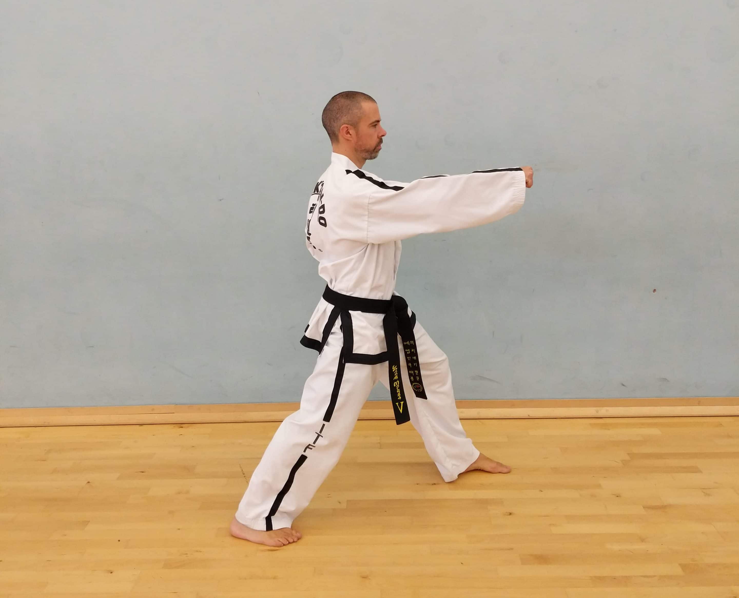 Front punch in walking stance 1